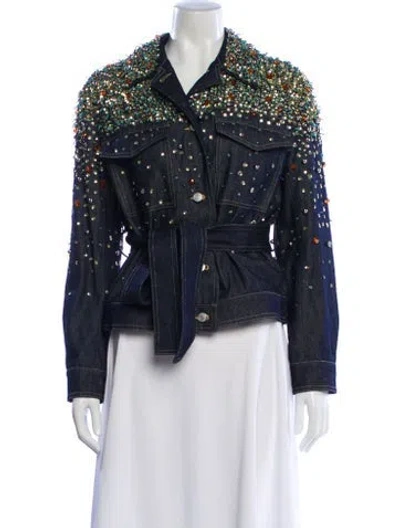 Pre-owned Dries Van Noten Tweed Pattern Evening Jacket W/ Tags In Black