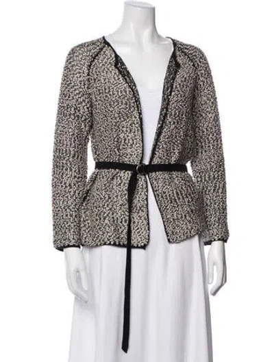 Pre-owned Dries Van Noten Tweed Pattern Jacket In Metallic/silver