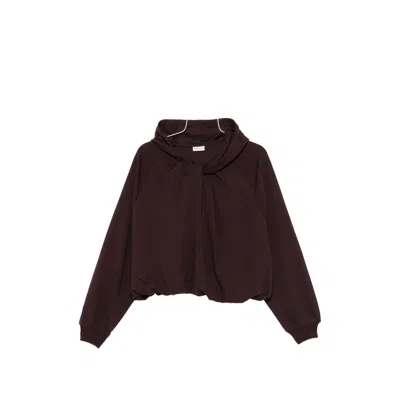 Dries Van Noten Twist-detail Raglan-sleeve Hoodie In Brown