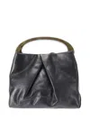 Dries Van Noten Twisted Design Top Handle Handbag In Gray