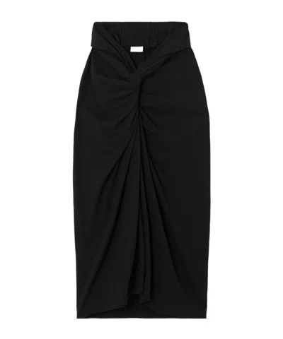 Dries Van Noten Twisted Front Mid-length Dress In Black