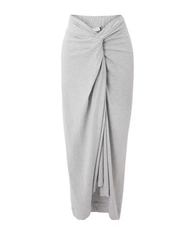 Dries Van Noten Twisted Front Mid-length Dress In Gray