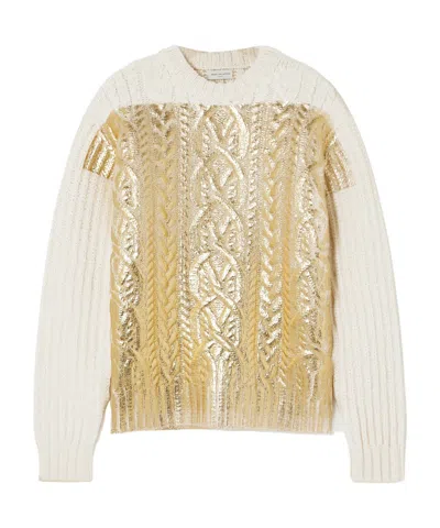 Dries Van Noten Twisted Knitted Sweater In Brown