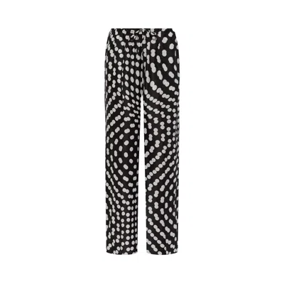 Pre-owned Dries Van Noten Twisted Polka Dot Print Pants 'black' | Women's Size 38