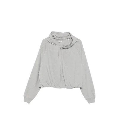 Dries Van Noten Twisted Raglan-sleeve Hoodie In Gray