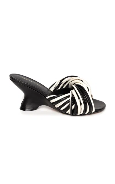 Dries Van Noten Twisted Tubular Leather Mules In Multi