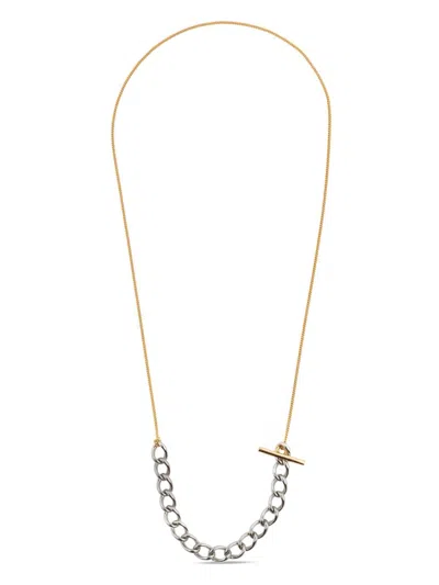 Dries Van Noten Two-tone Chain Necklace In Antic Silver