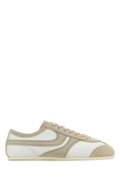 Dries Van Noten Two-tone Leather And Suede Sneakers In Multi