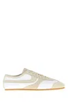 Dries Van Noten Leather And Suede Low Profile Sneakers In Nude