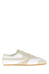 Dries Van Noten Leather And Suede Low Profile Sneakers In White