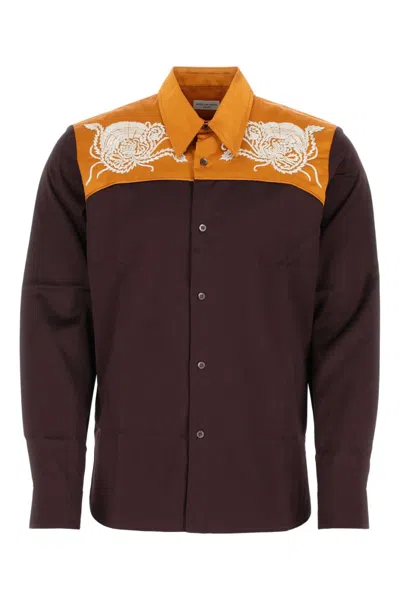 Dries Van Noten Two-tone Long Sleeve Shirt In Multicolor