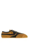 Dries Van Noten Double Lacing Suede Sneakers With Leather Inserts Shoes In Multi