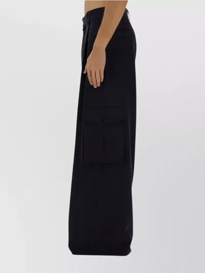 Dries Van Noten Utility Wide-leg Trousers Featuring Pockets In Black