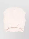 Dries Van Noten V-neck Cap Sleeve Relaxed Knit Sweater In Pink
