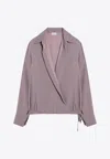 Dries Van Noten V-neck Drawstring Shirt In Pink