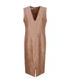 Shop Dries Van Noten V-neck Dress In Brown