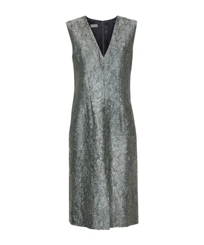 DRIES VAN NOTEN DRIES VAN NOTEN V-NECK CRINKLE EFFECT DRESS