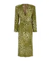 Dries Van Noten V-neck Belted Midi Dress In Green