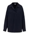 Dries Van Noten Collared Neck Long Sleeves Plain Pattern Blouse In Black