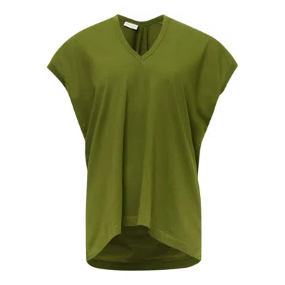 Dries Van Noten V Neck Short Sleeve T-shirt In Green