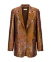 Dries Van Noten Multicolor Single-breasted Jacquard Blazer In Brown