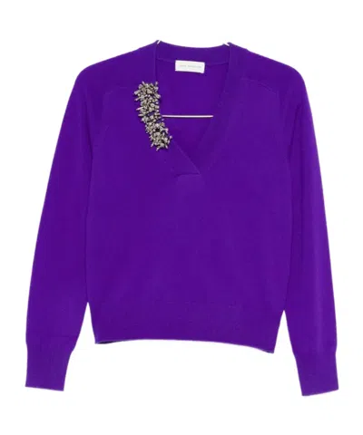 Dries Van Noten V-neck Sweater In Purple