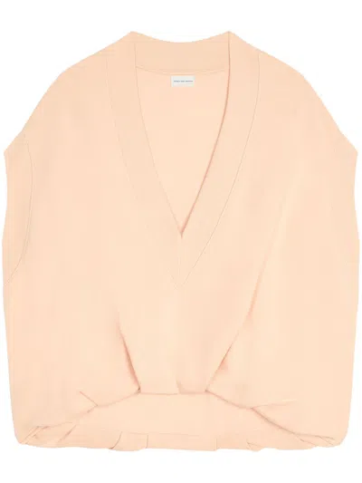 Dries Van Noten V-neck Sweatshirt In Pink