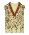 Dries Van Noten Womens Lime College Bead-embellished Sleeveless Silk Top In Lime