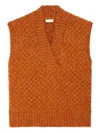 Dries Van Noten V-neck Vest In Orange