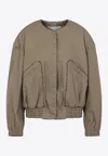 Dries Van Noten Beige Vadon Cotton Bomber Jacket In Beige