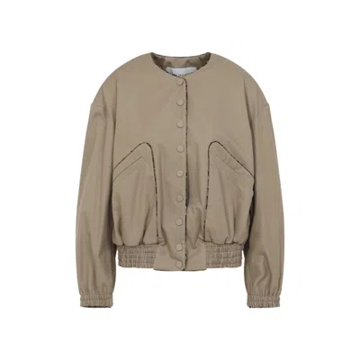 Dries Van Noten Cotton Jacket Geometric Trims In Beige