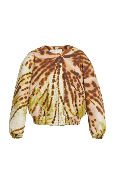 Dries Van Noten Vadon Printed Cotton-canvas Jacket In Olive