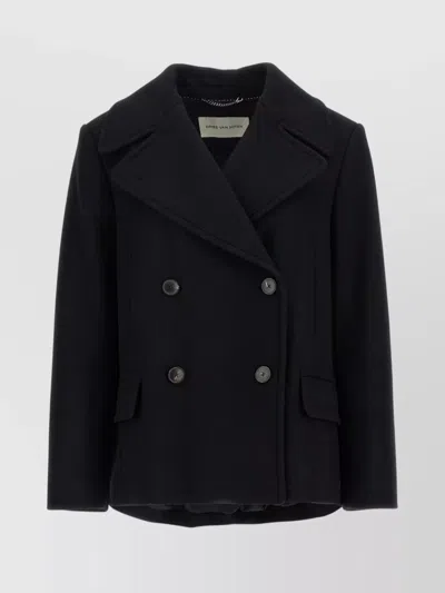 DRIES VAN NOTEN 'VAFEL' COAT DOUBLE-BREASTED NOTCHED LAPELS