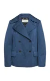 Dries Van Noten Vafel Embossed Coat In Blue