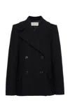 Dries Van Noten Vafel Oversized Twill-wool Coat In Black
