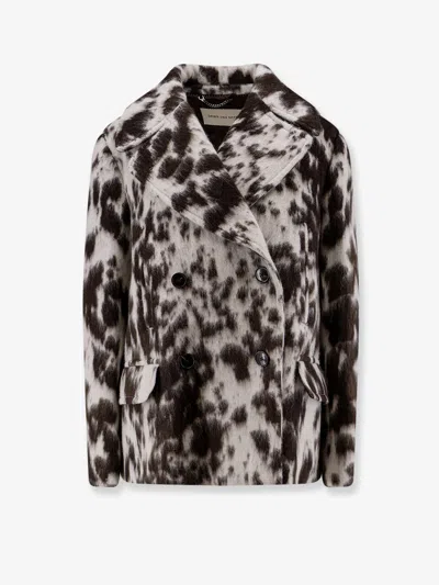 Dries Van Noten Vafel Wool And Alpaca Coat In White