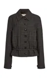 Dries Van Noten Valena Checked Wool Jacket In Gray