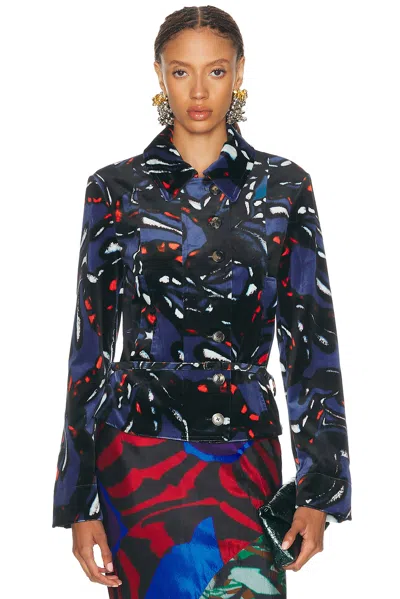 Dries Van Noten Valena Jacket In Blue