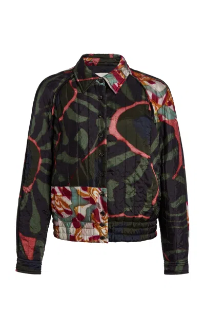 Dries Van Noten Valoria Twill Bomber Jacket In Multi