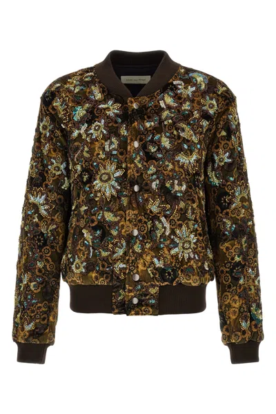 DRIES VAN NOTEN 'VALTOR' BOMBER JACKET WITH EMBROIDERIES AND BEADS
