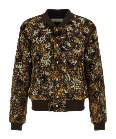 DRIES VAN NOTEN 'VALTOR' BOMBER JACKET WITH EMBROIDERIES AND BEADS