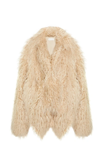 Dries Van Noten Vanas Shaggy Jacket In Neutral