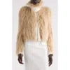 Dries Van Noten Vangel Furry Jacket In Beige White