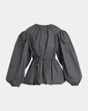 Dries Van Noten Vanter Pleated Bubble Hem Drawstring Jacket
