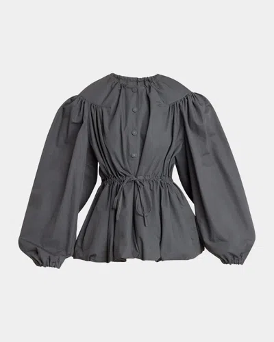 Dries Van Noten Vanter Pleated Bubble Hem Drawstring Jacket