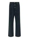 Dries Van Noten Wide-leg Denim Trousers Five Pocket Style In Gray