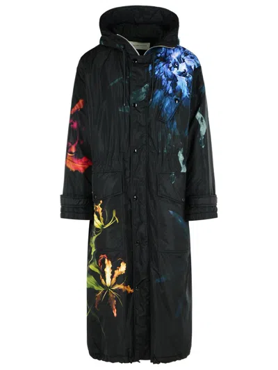 DRIES VAN NOTEN DRIES VAN NOTEN VARNA' BLACK POLYAMIDE COAT