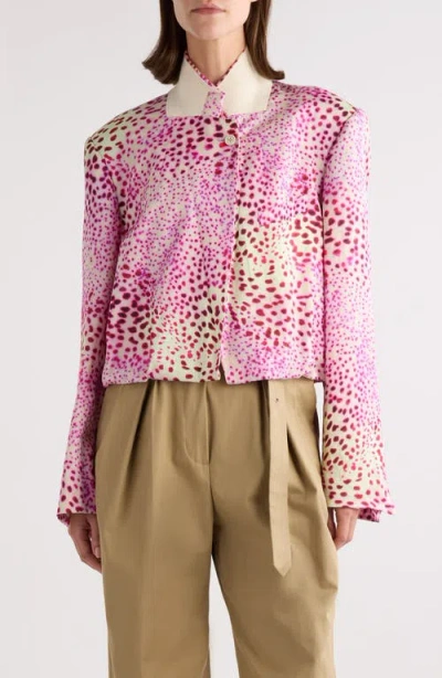 DRIES VAN NOTEN DRIES VAN NOTEN VASTI ORCHID PRINT CROP JACKET