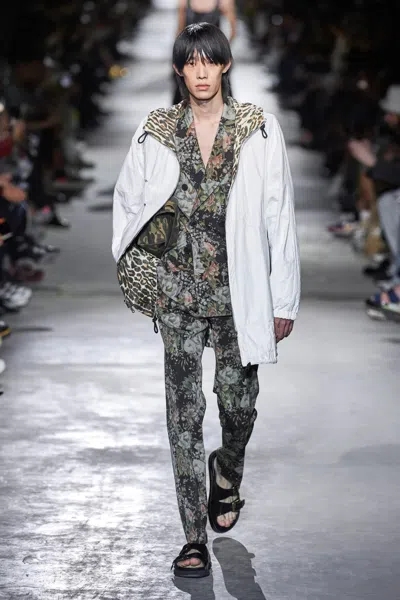 Pre-owned Dries Van Noten Velsh Reversible Jacket - White / Leopard In Leopard White