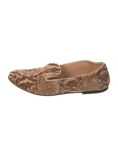 Pre-owned Dries Van Noten Velvet Animal Print Loafers In Neutrals